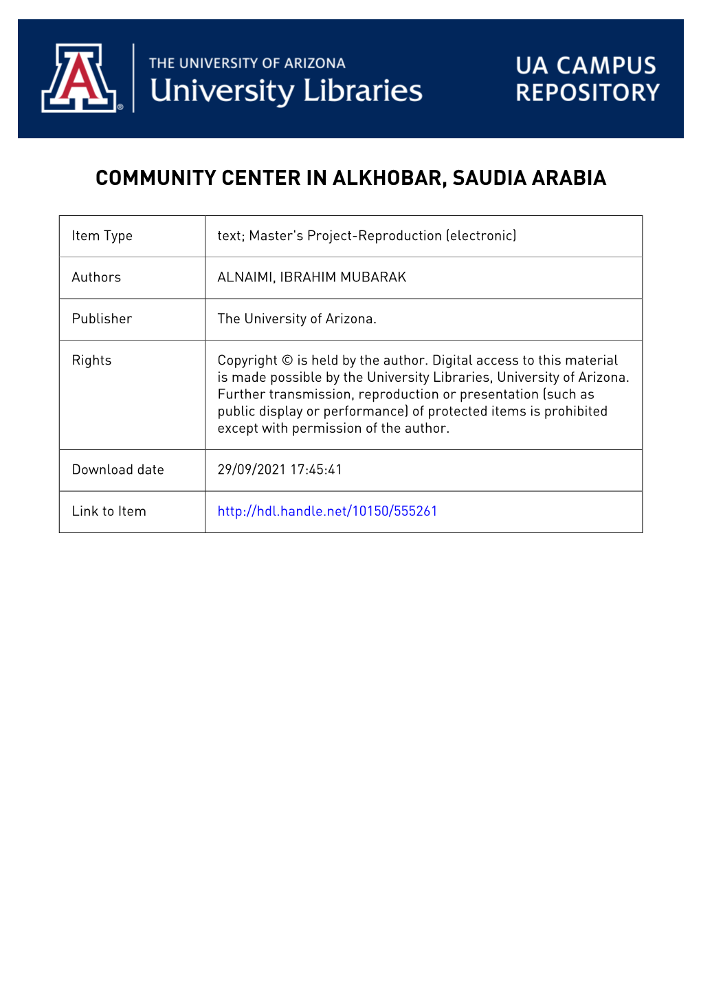 COMMUNITY CENTER in ALKHOBAR, SAUDI ARABIA By