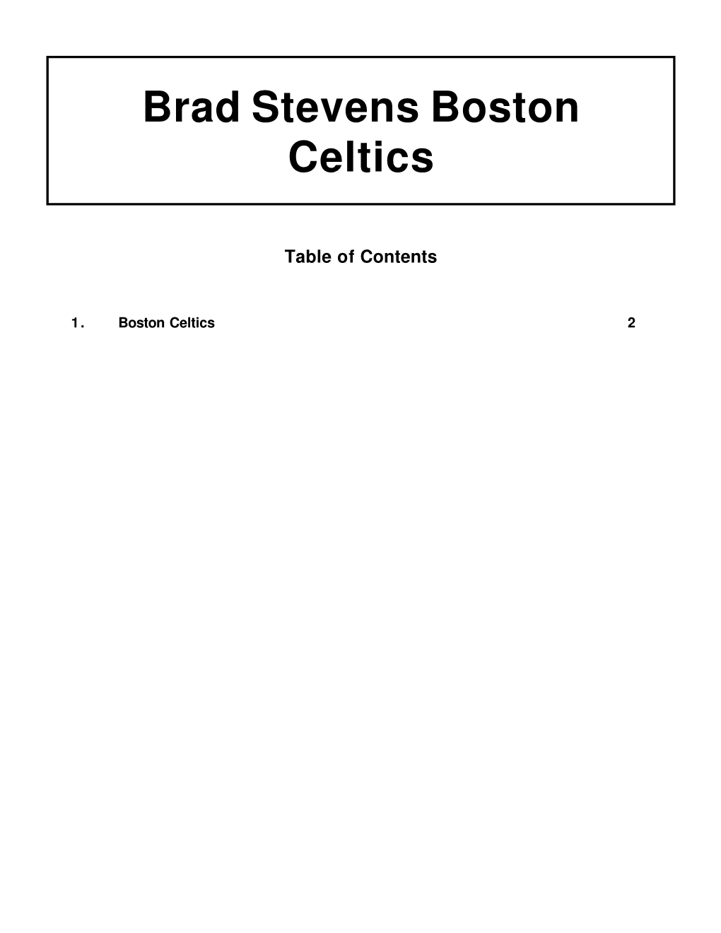 Brad Stevens Boston Celtics