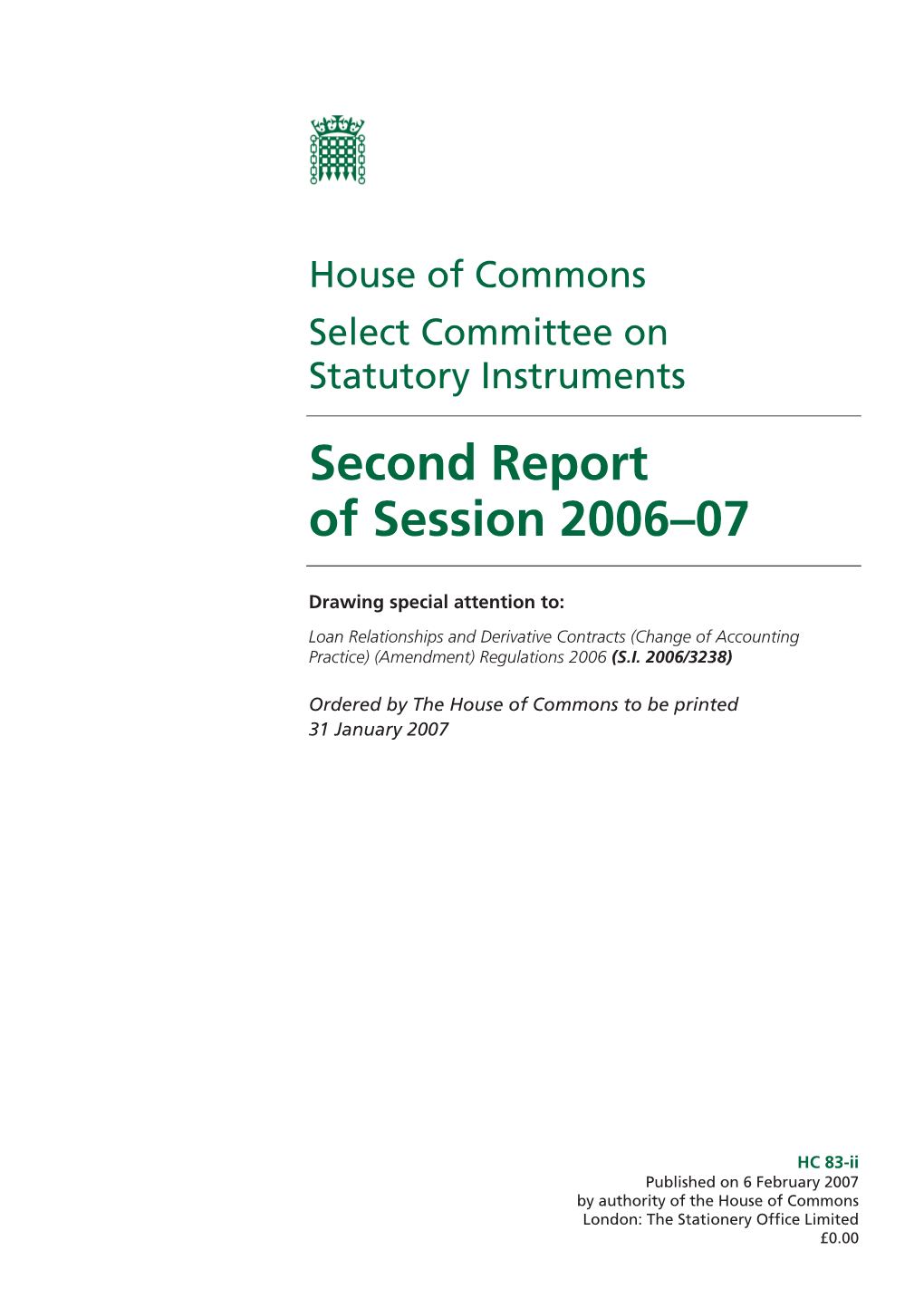 Second Report of Session 2006–07