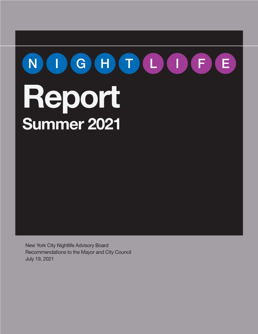 NYC Nightlife Advisory Board Report