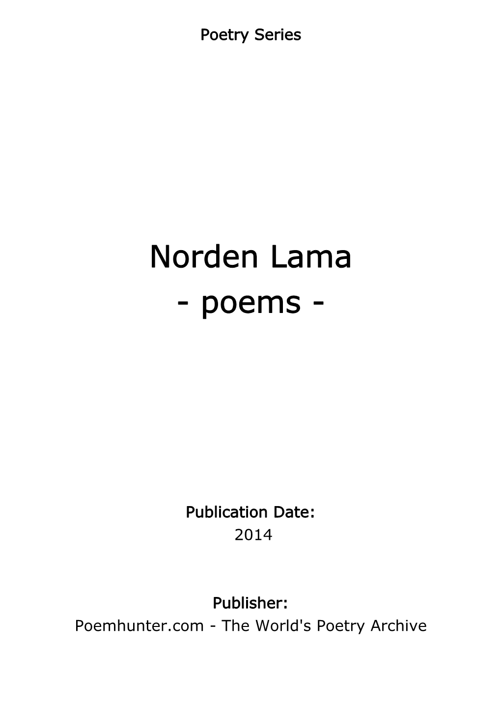 Norden Lama - Poems