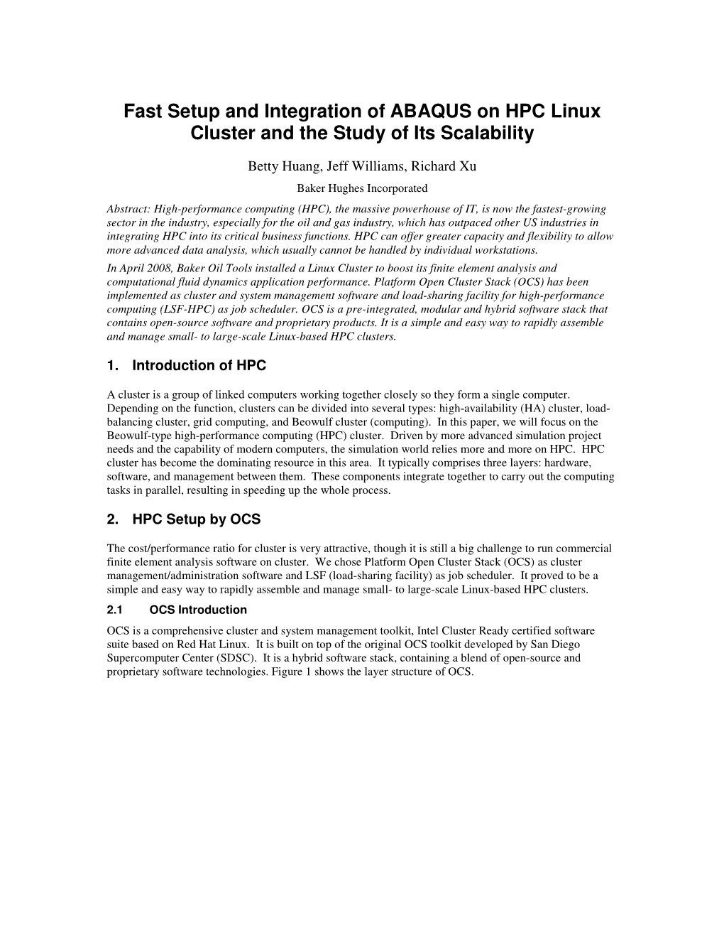 Fast Setup and Integration of ABAQUS on HPC Linux Cluster and the Study of Its Scalability