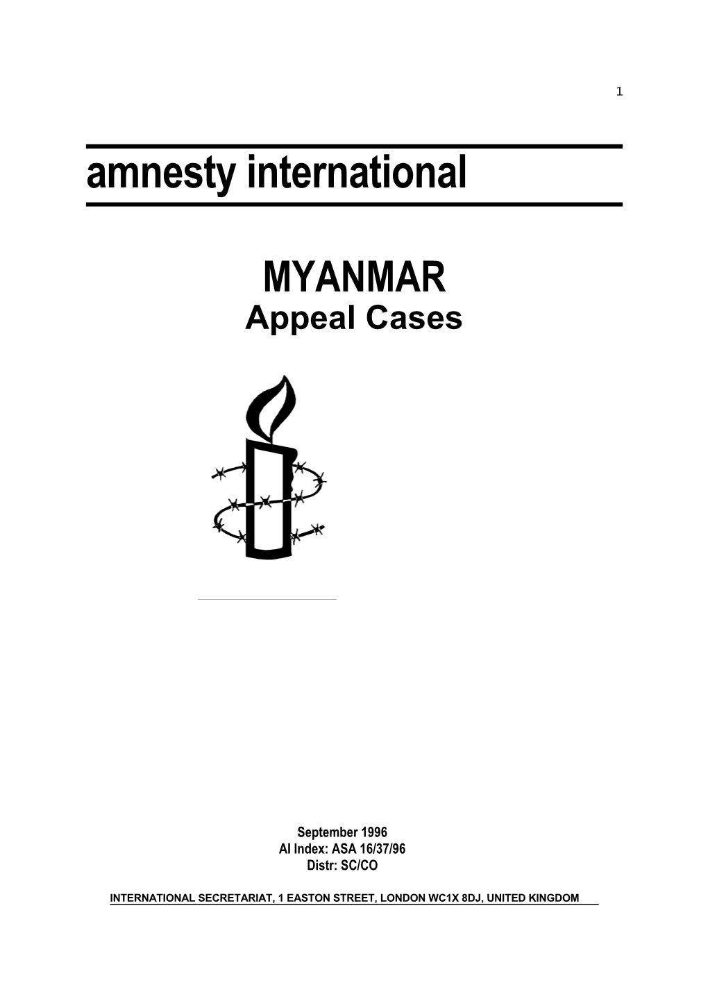MYANMAR Appeal Cases