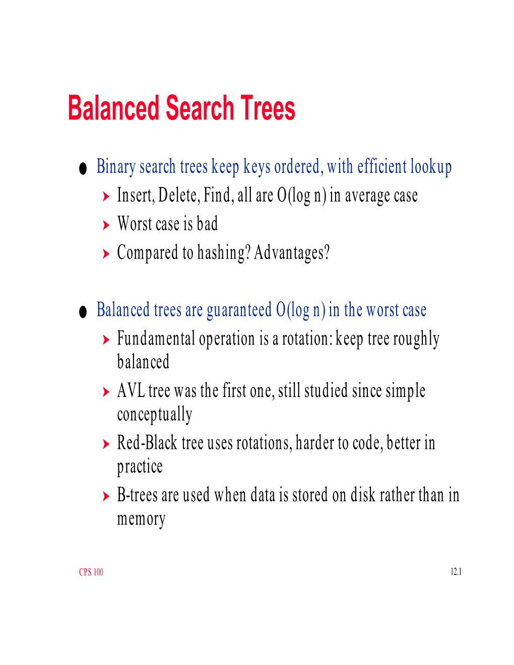 Balanced Search Trees