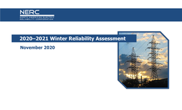 2020–2021 Winter Reliability Assessment