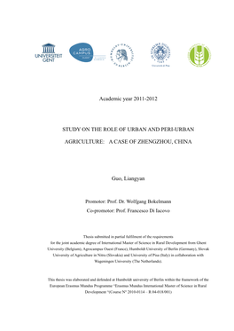 Academic Year 2011-2012 STUDY on the ROLE of URBAN and PERI