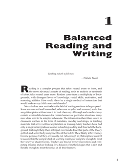 Balanced Reading and Writing