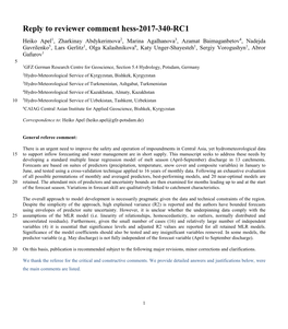 Reply to Reviewer Comment Hess-2017-340-RC1