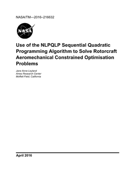 Use of the NLPQLP Sequential Quadratic Programming Algorithm to Solve Rotorcraft Aeromechanical Constrained Optimisation Problems