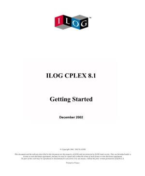 ILOG CPLEX 8.1 Getting Started