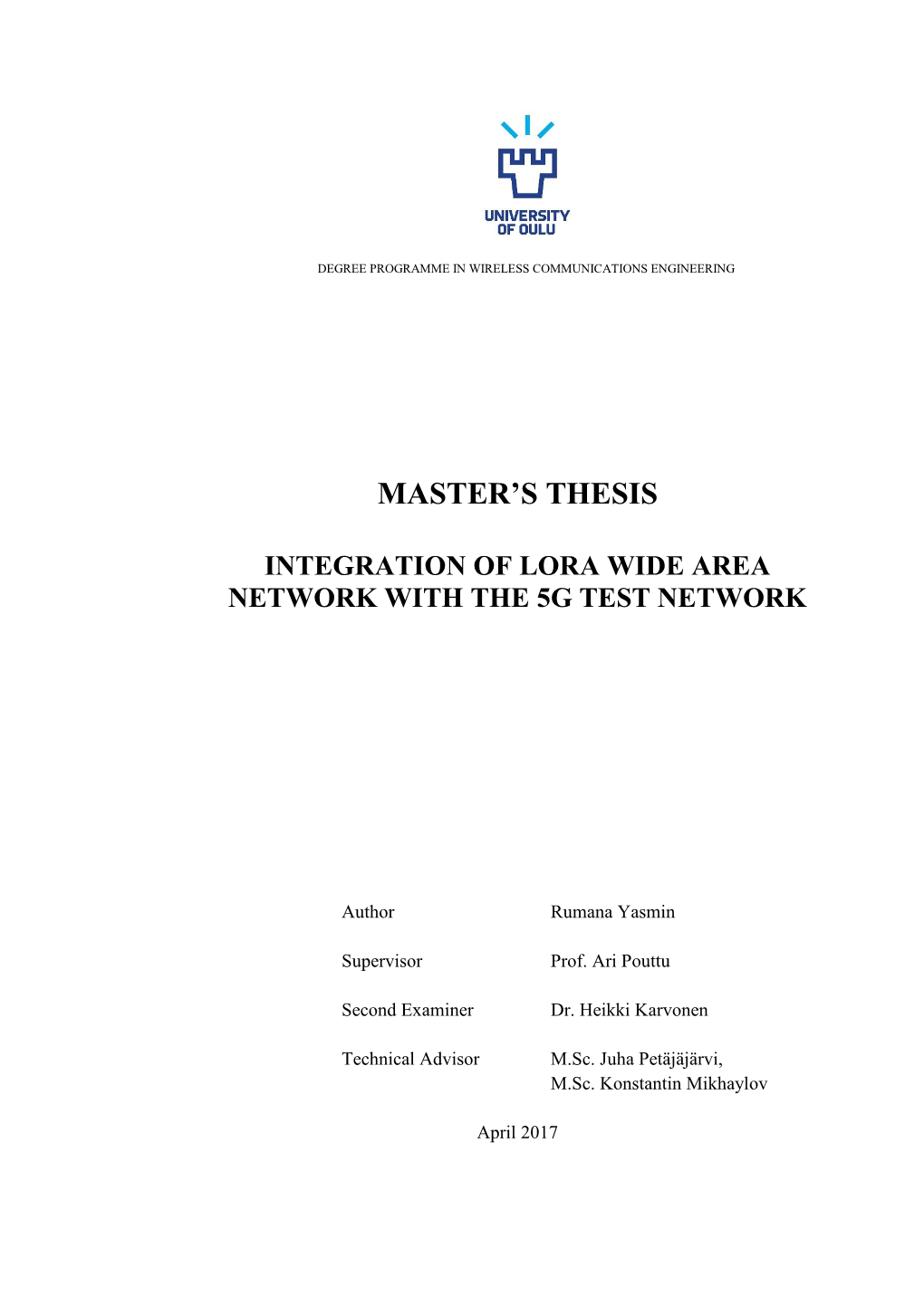 Master's Thesis Template