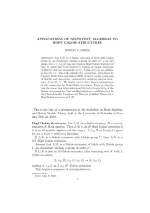 Applications of Nilpotent Algebras to Hopf-Galois Structures