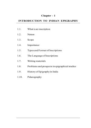 1 Introduction to Indian Epigraphy