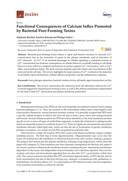 Functional Consequences of Calcium Influx Promoted by Bacterial Pore