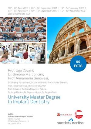 University Master Degree in Implant Dentistry