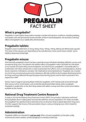 Pregabalin Tablets Pregabalin Misuse National Drug Treatment Centre Research Administration