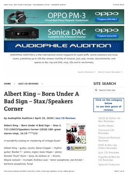 Albert King – Born Under a Bad Sign – Stax/Speakers Corner