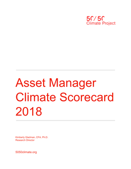 Asset Manager Climate Scorecard 2018 ​ ​