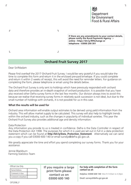 Orchard Fruit Survey Form 2017