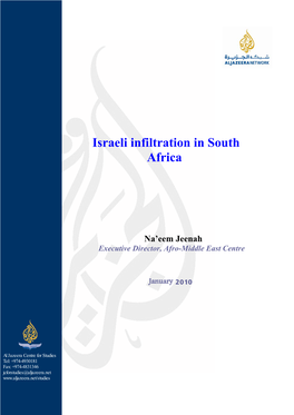 Israeli Infiltration in South Africa