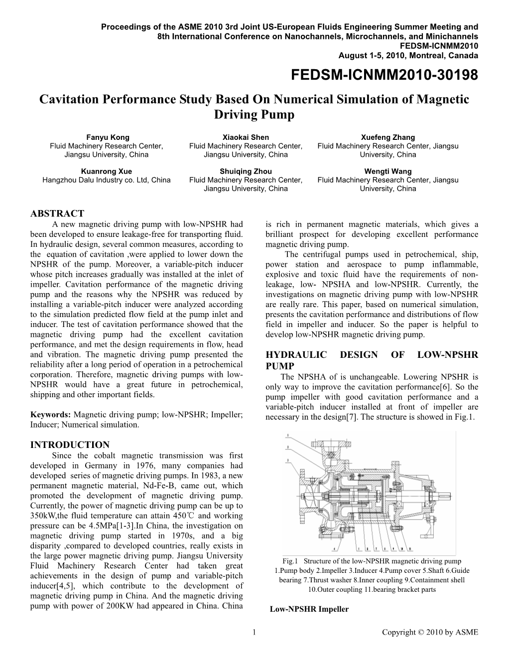 Cavitation Performance Study Based on Numerical Simulation of The