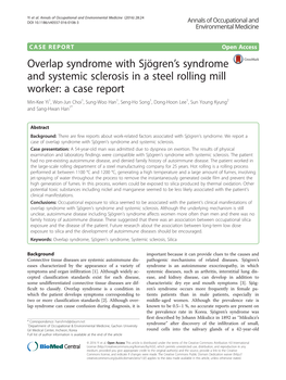 Overlap Syndrome with Sjögren's Syndrome and Systemic Sclerosis In