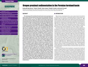Orogen Proximal Sedimentation in the Permian Foreland Basin GEOSPHERE