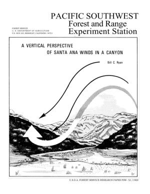 A Vertical Perspective of Santa Ana Winds in a Canyon. Berkeley, Calif., Pacific SW