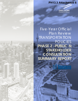 Official Plan Review: Transportation Policies