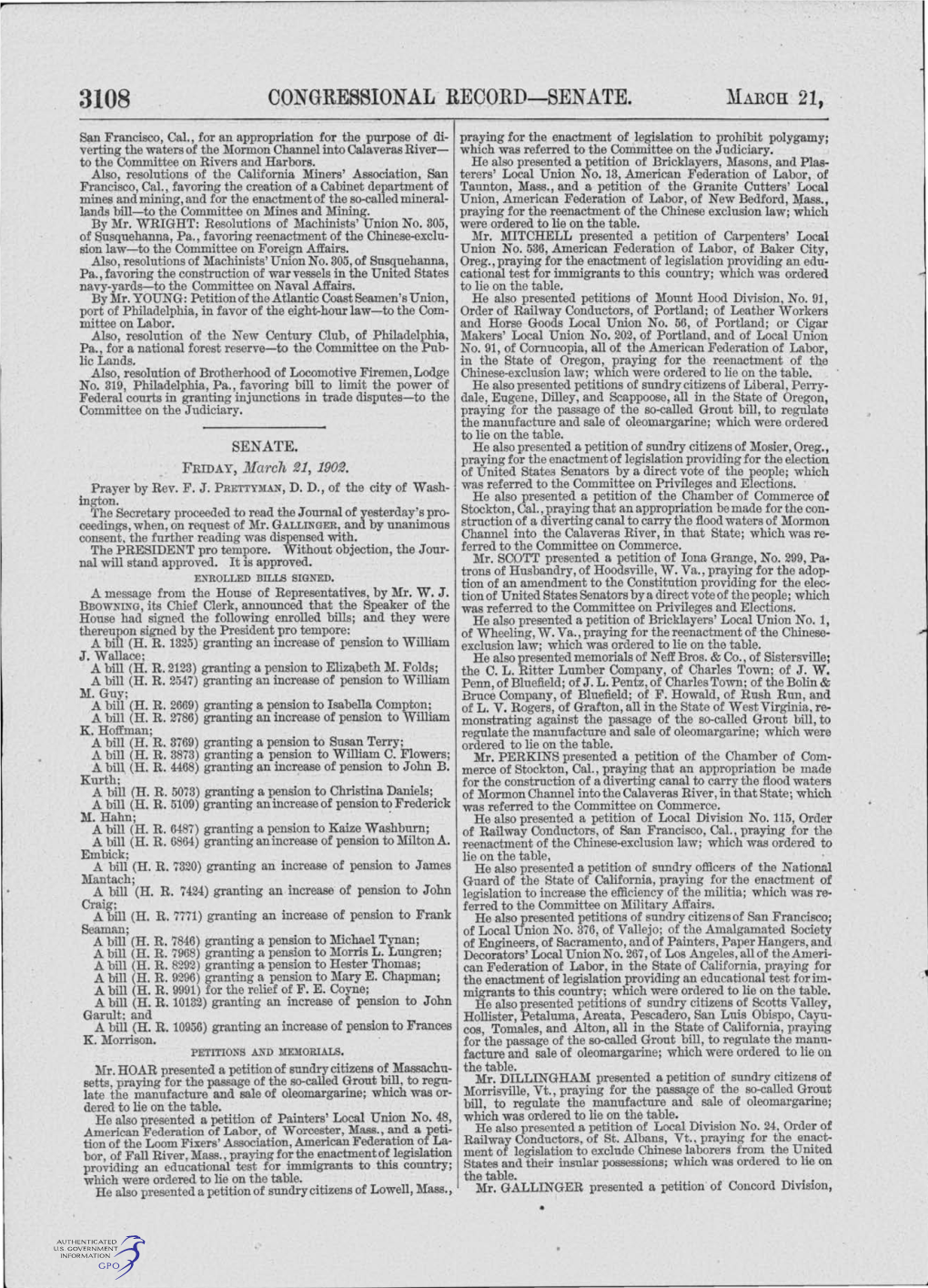Congressional Record- Senate. March 21