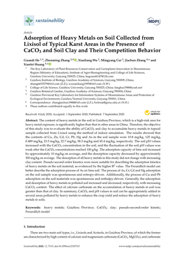 Adsorption of Heavy Metals on Soil Collected from Lixisol of Typical Karst Areas in the Presence of Caco3 and Soil Clay and Their Competition Behavior