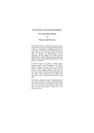 Publication: Platypus and Parliament