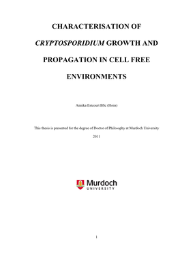 Characterisation of Cryptosporidium Growth And