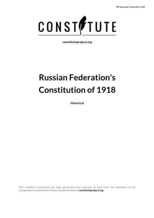 Russian Federation's Constitution of 1918