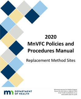 2020 Mnvfc Policies and Procedures Manual: Replacement Method Sites