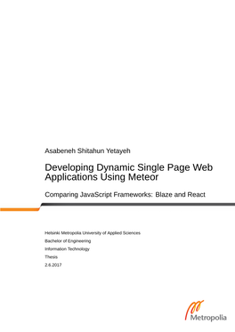 Developing Dynamic Single Page Web Applications Using Meteor