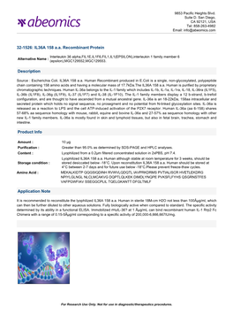 IL36A 158 Aa Recombinant Protein Description Product Info