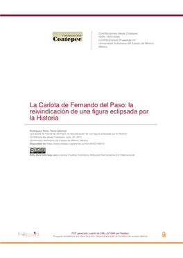 La Carlota De Fernando Del Paso: La Reivindicación De Una Figura Eclipsada Por La Historia