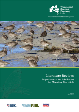 Literature Review: Importance of Artificial Roosts for Migratory Shorebirds