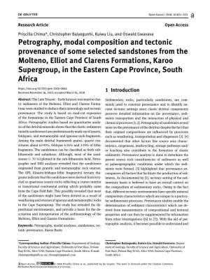 Petrography, Modal Composition and Tectonic Provenance of Some