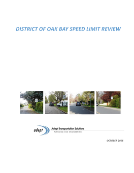 District of Oak Bay Speed Limit Review