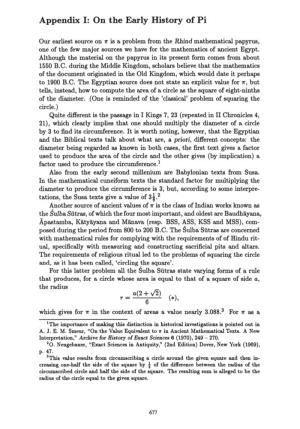 Appendix I: on the Early History of Pi A(2 +