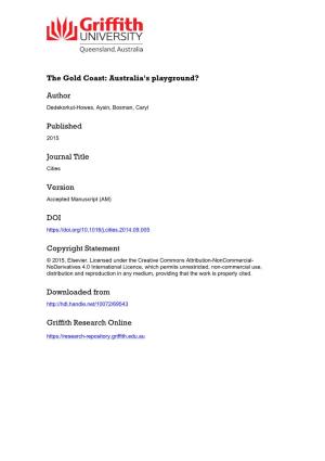 THE GOLD COAST: AUSTRALIA's PLAYGROUND? Ayşın Dedekorkut