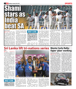 Sri Lanka Lift Tri-Nations Series