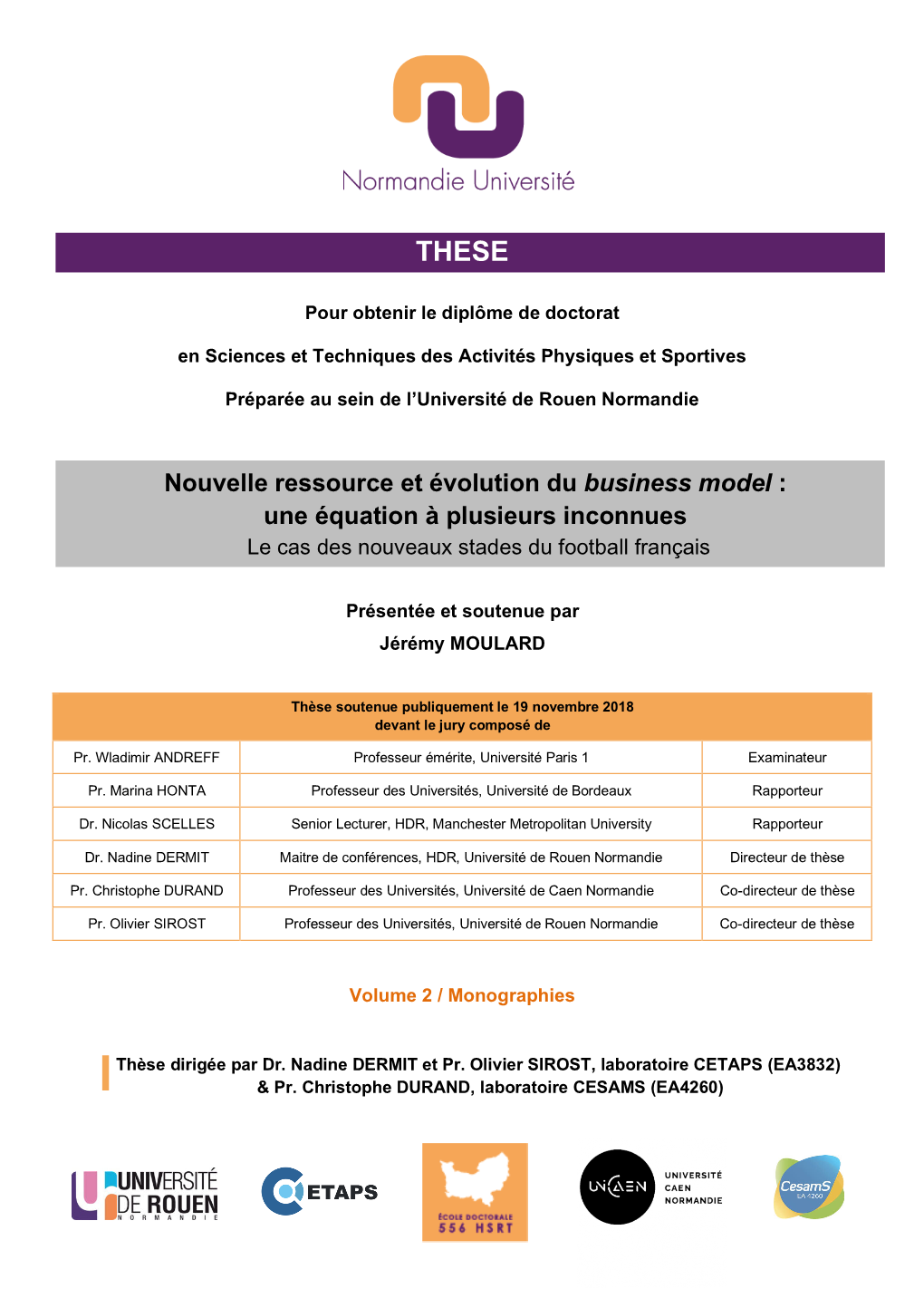 Nouvelle Ressource Et Évolution Du Business Model : Une Équation À Plusieurs Inconnues Le Cas Des Nouveaux Stades Du Football Français