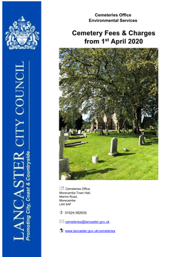 Cemetery Fees & Charges from 1St April 2020