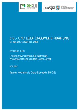 ZIEL- UND LEISTUNGSVEREINBARUNG Für Die Jahre 2021 Bis 2025