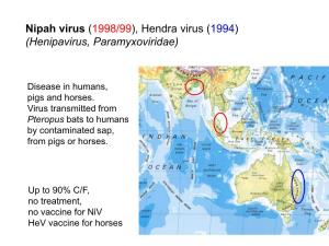 1998/99), Hendra Virus (1994) (Henipavirus, Paramyxoviridae