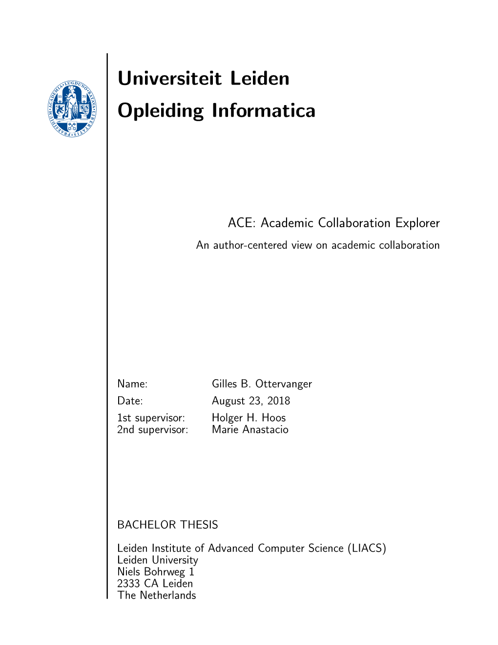 ACE: Academic Collaboration Explorer an Author-Centered View on Academic Collaboration