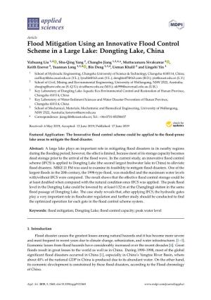 Flood Mitigation Using an Innovative Flood Control Scheme in a Large Lake: Dongting Lake, China